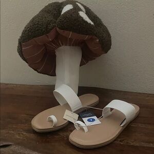 White Croc-Embossed Slide Sandals by Universal Thread